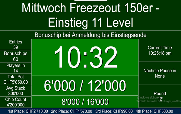 Wednesday Freezeout - 100K